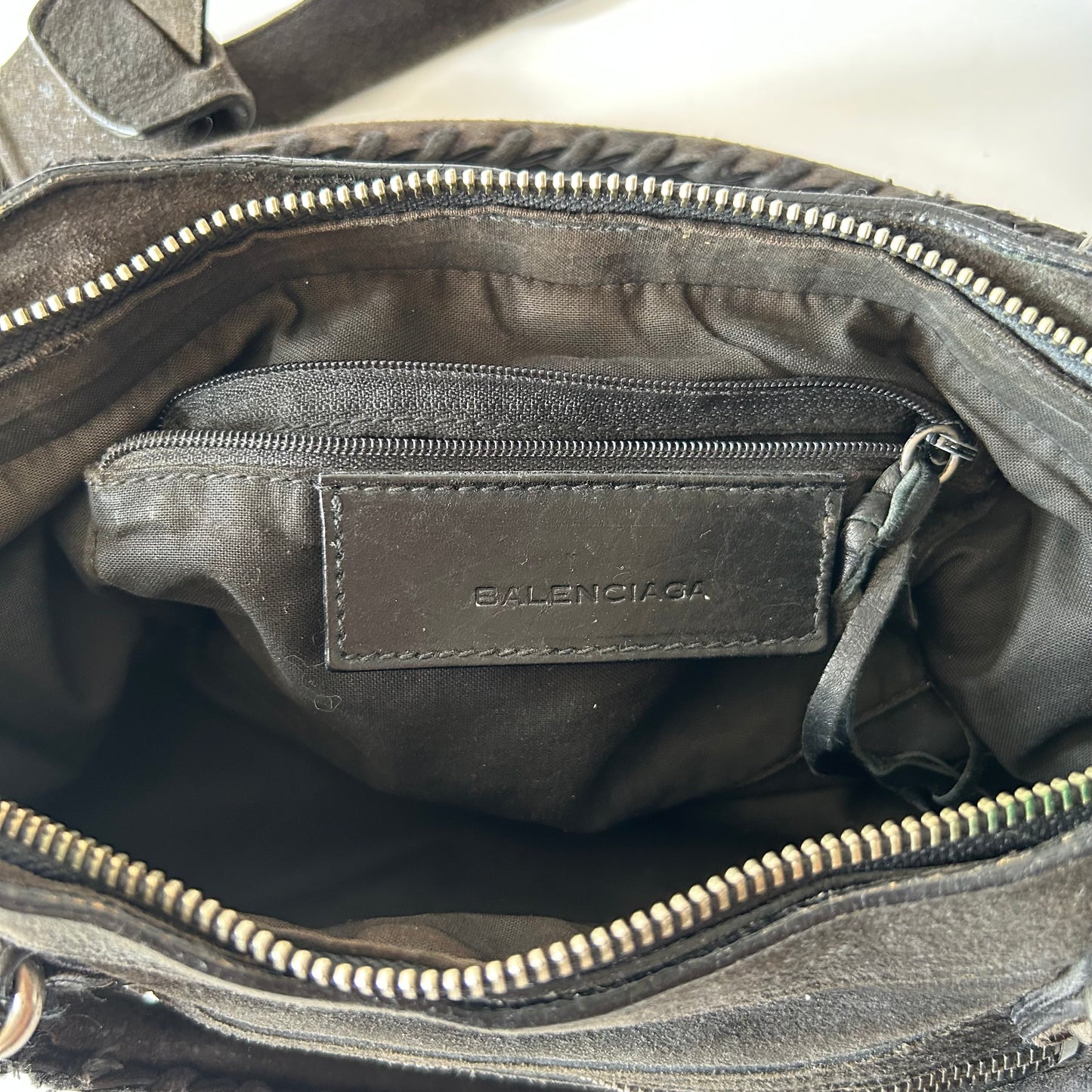 BALENCIAGA BLACK SUEDE MINI MOTO CITY BAG - FIRST EDITION