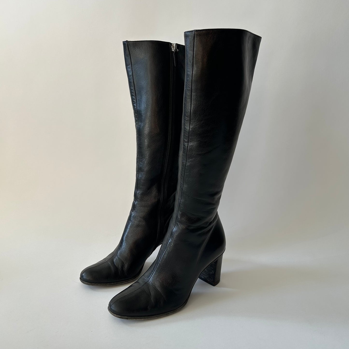 GUCCI BY TOM FORD GG INTERLOCKING BLACK LEATHER BOOTS