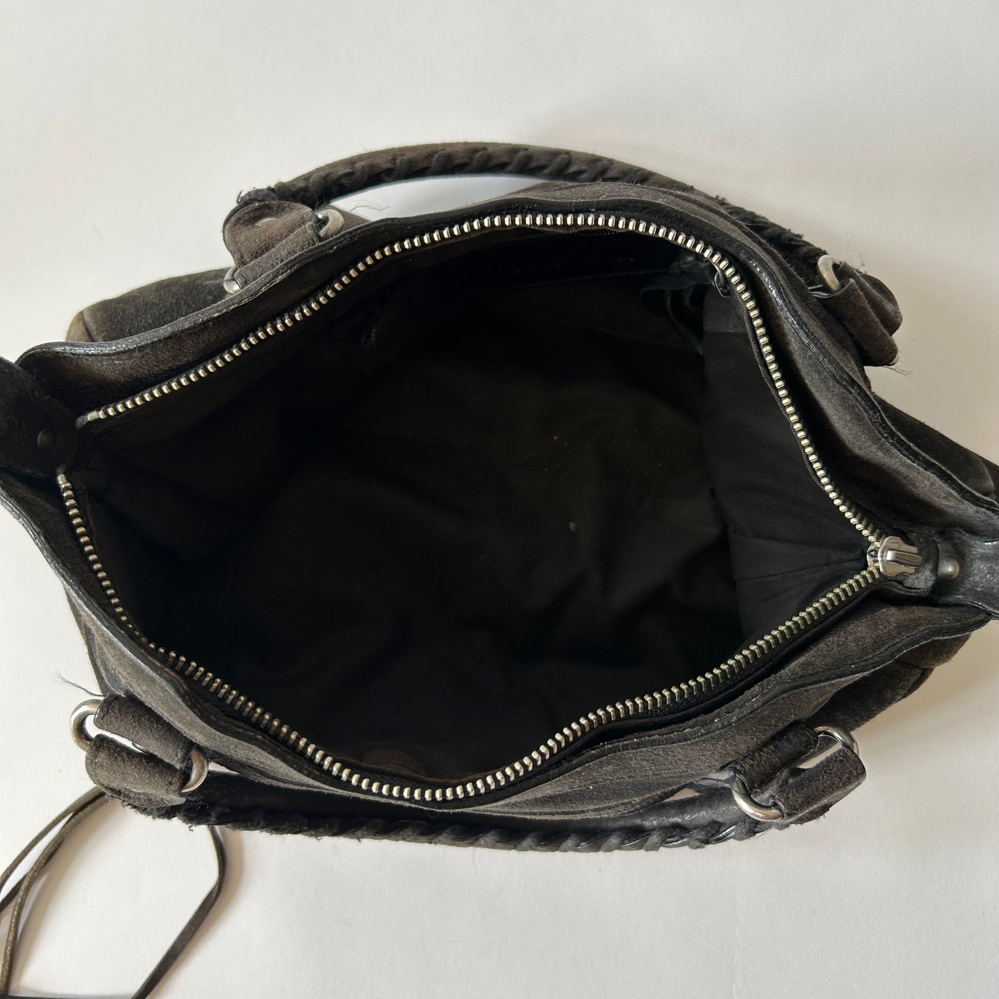 BALENCIAGA BLACK SUEDE MINI MOTO CITY BAG - FIRST EDITION