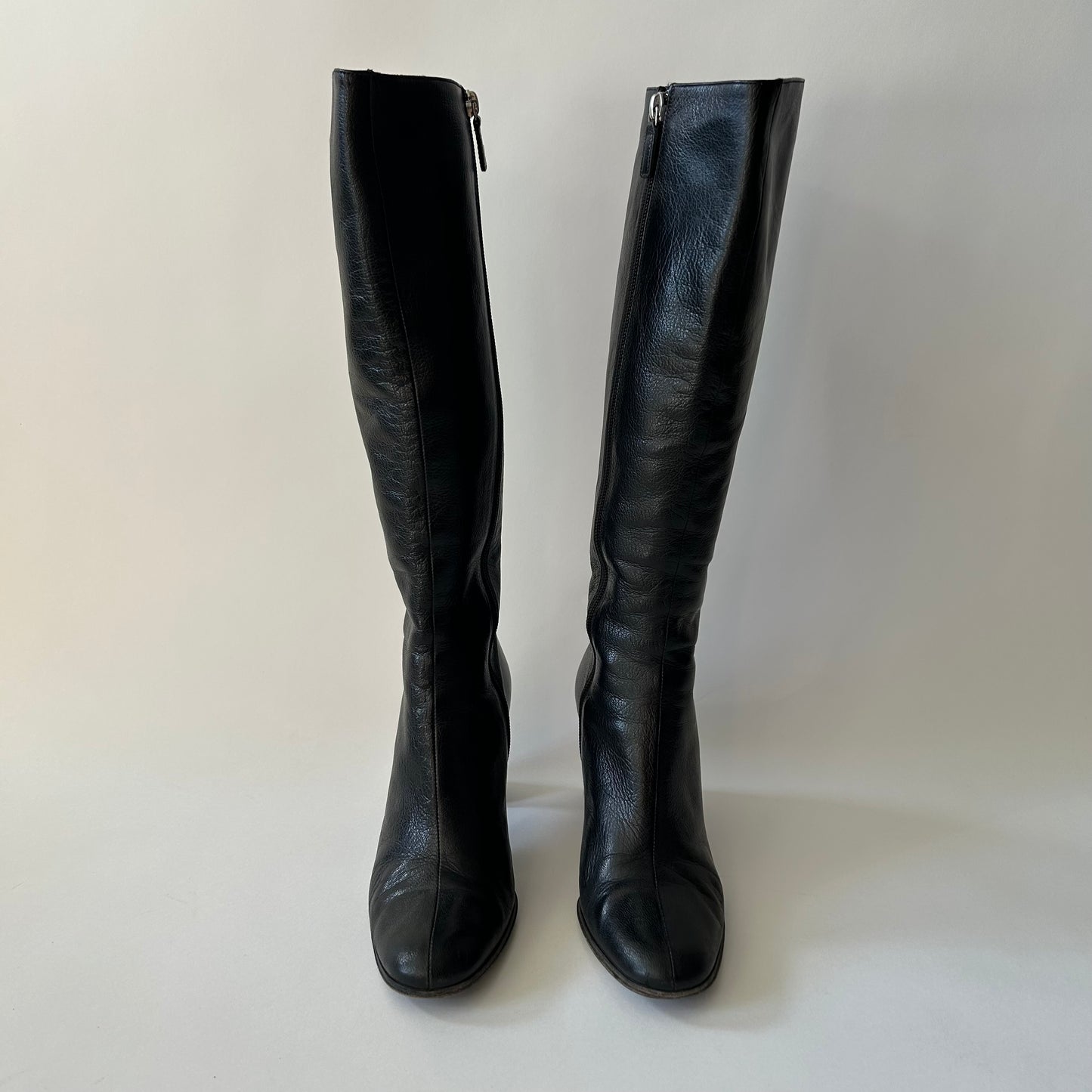 GUCCI BY TOM FORD GG INTERLOCKING BLACK LEATHER BOOTS
