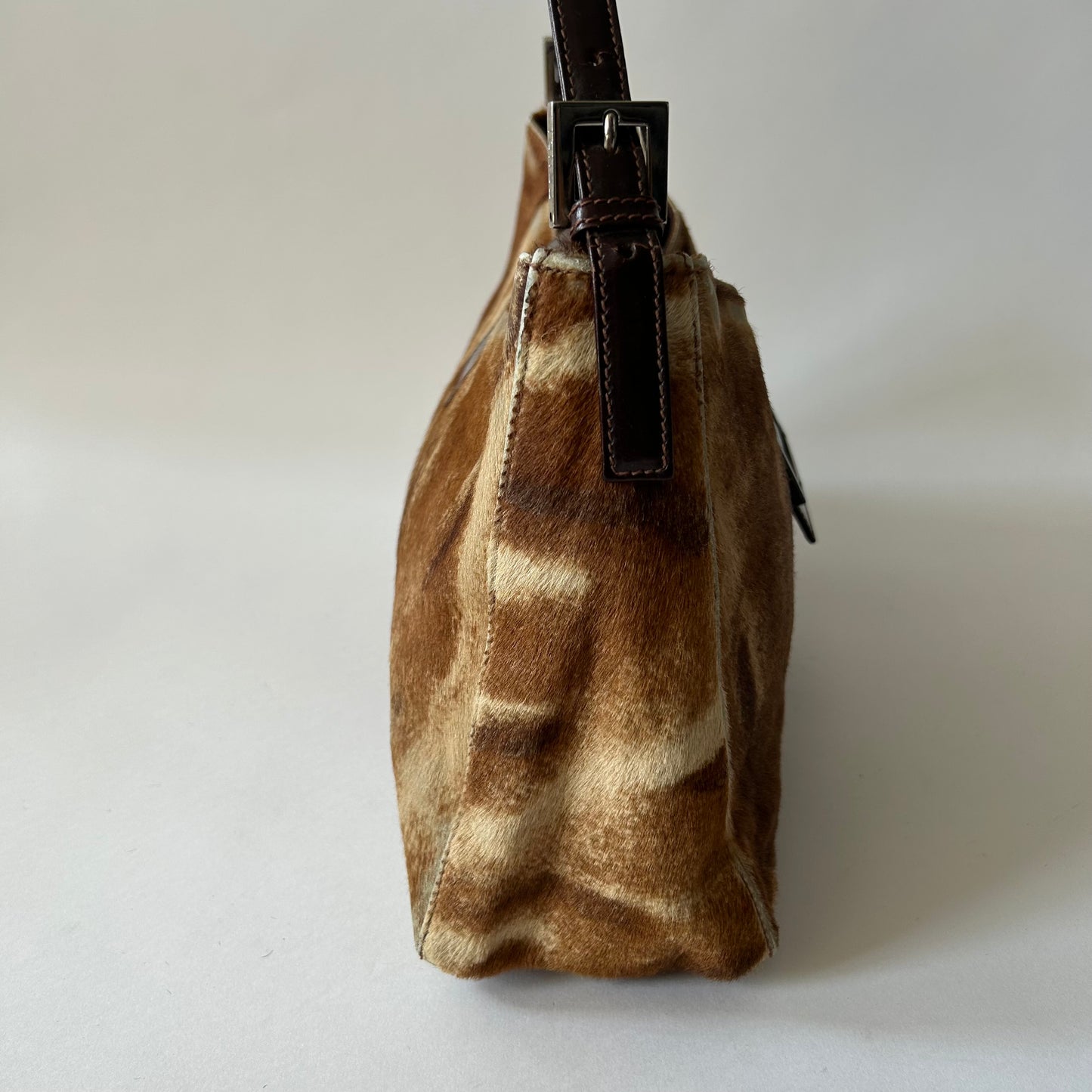 FENDI PONY HAIR BAGUETTE FLAP BAG