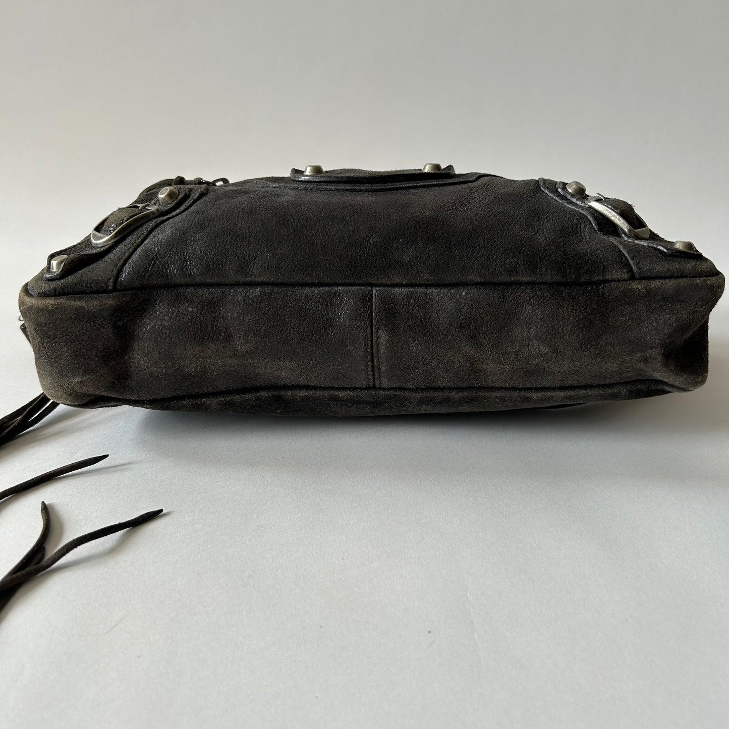 BALENCIAGA BLACK SUEDE MINI MOTO CITY BAG - FIRST EDITION