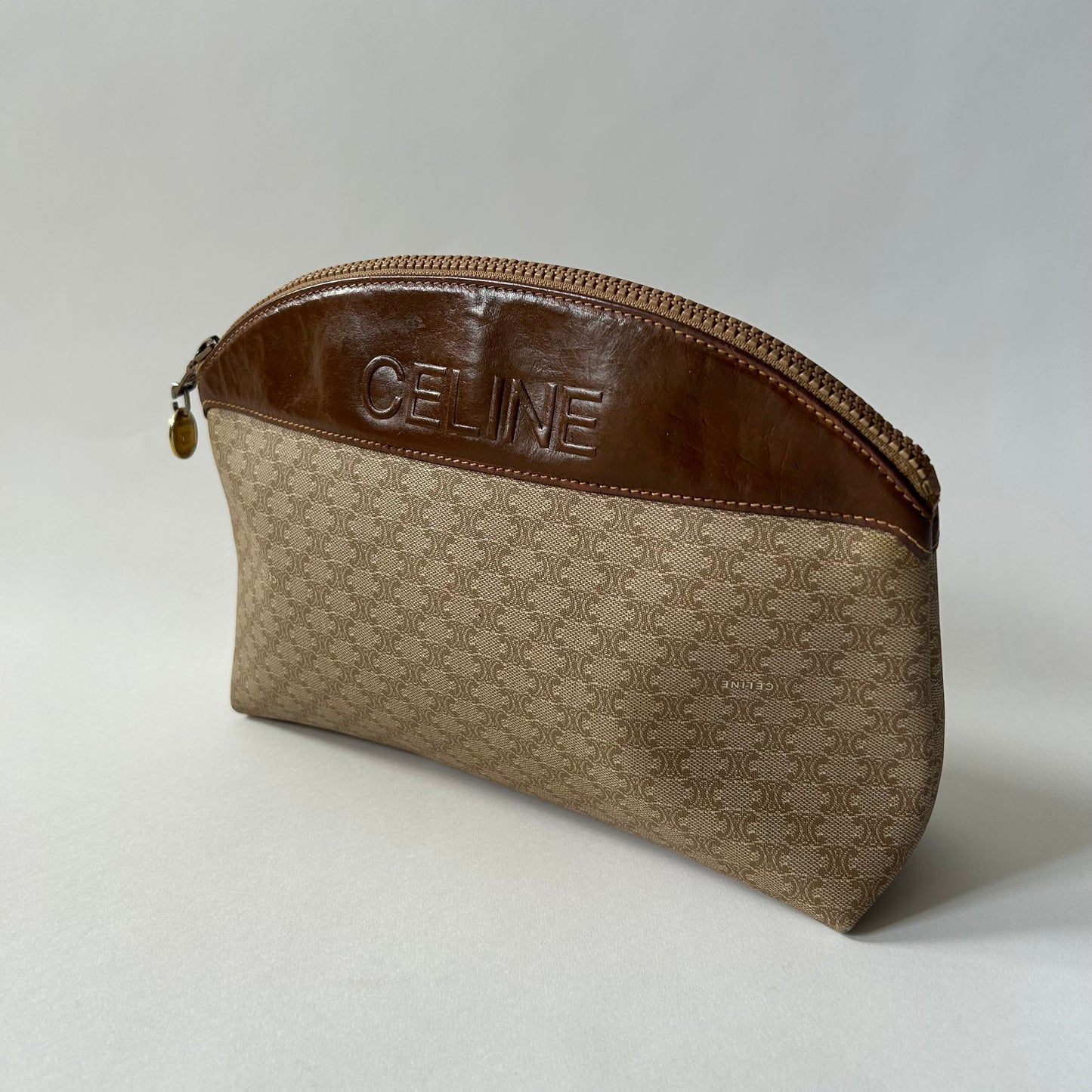 VINTAGE CELINE MACADAM PVC LEATHER POUCH