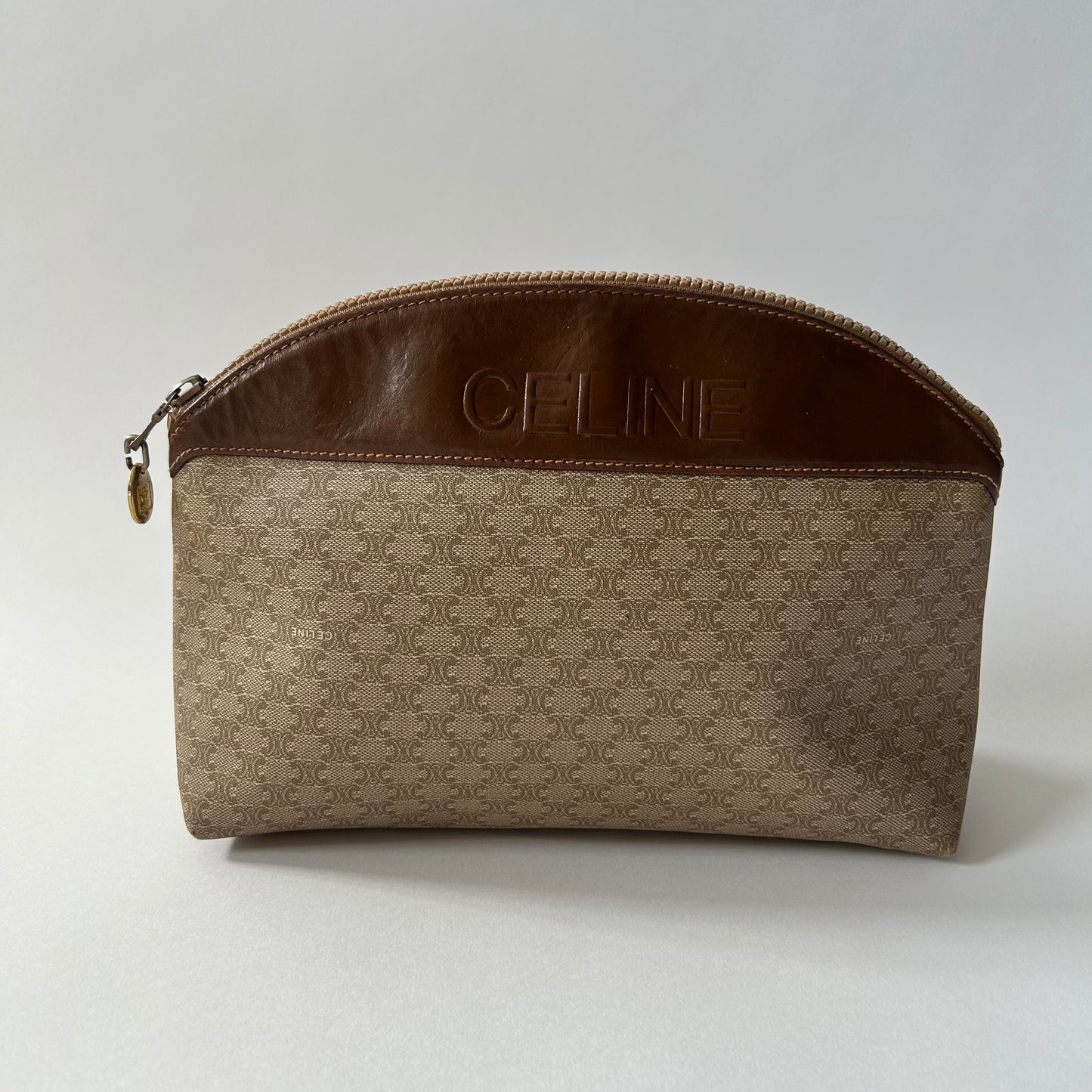 VINTAGE CELINE MACADAM PVC LEATHER POUCH