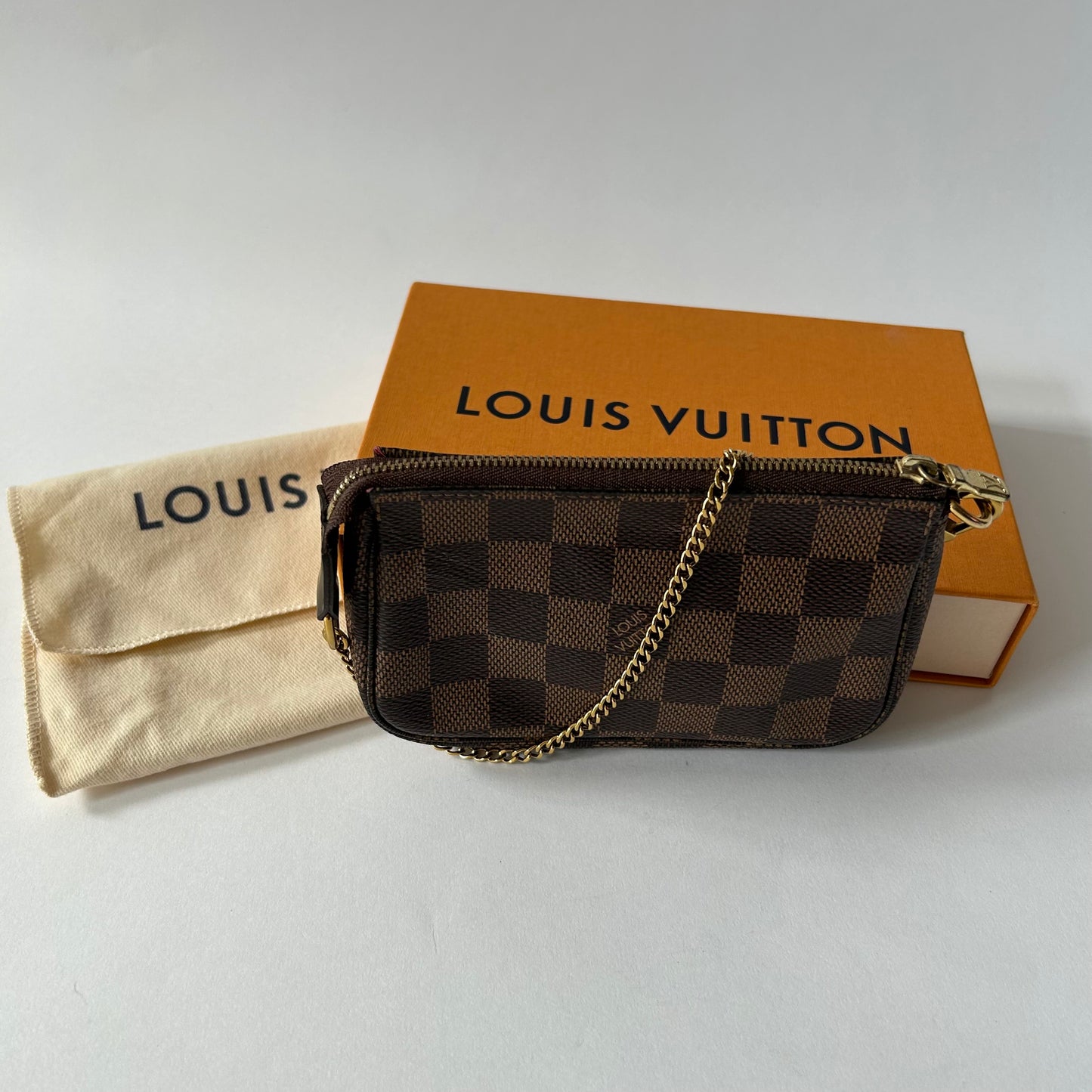 LOUIS VUITTON DAMIER EBENE MINI POCHETTE ACCESSOIRES