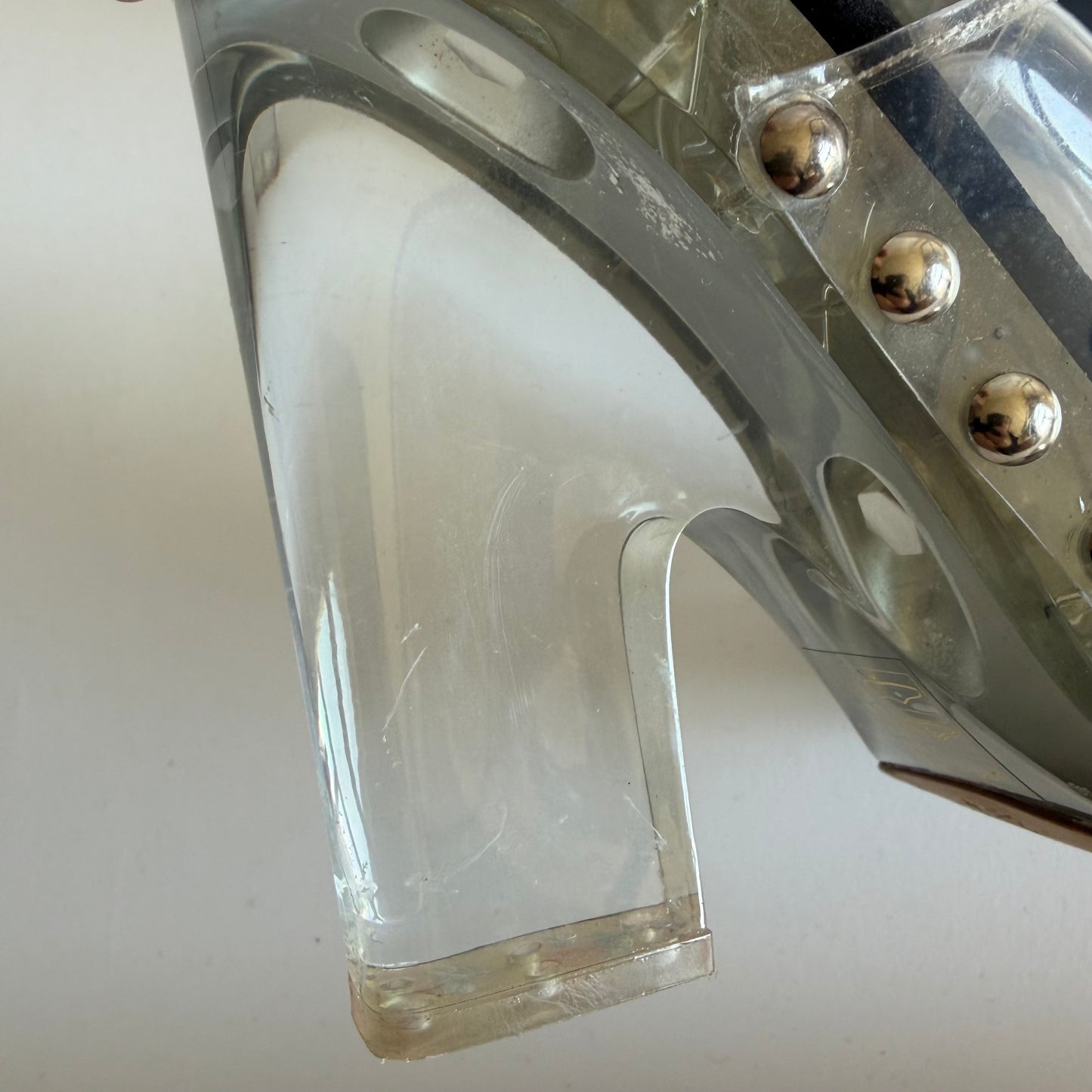 VINTAGE PRADA 2010 RUNWAY CLEAR STUDDED HEELS
