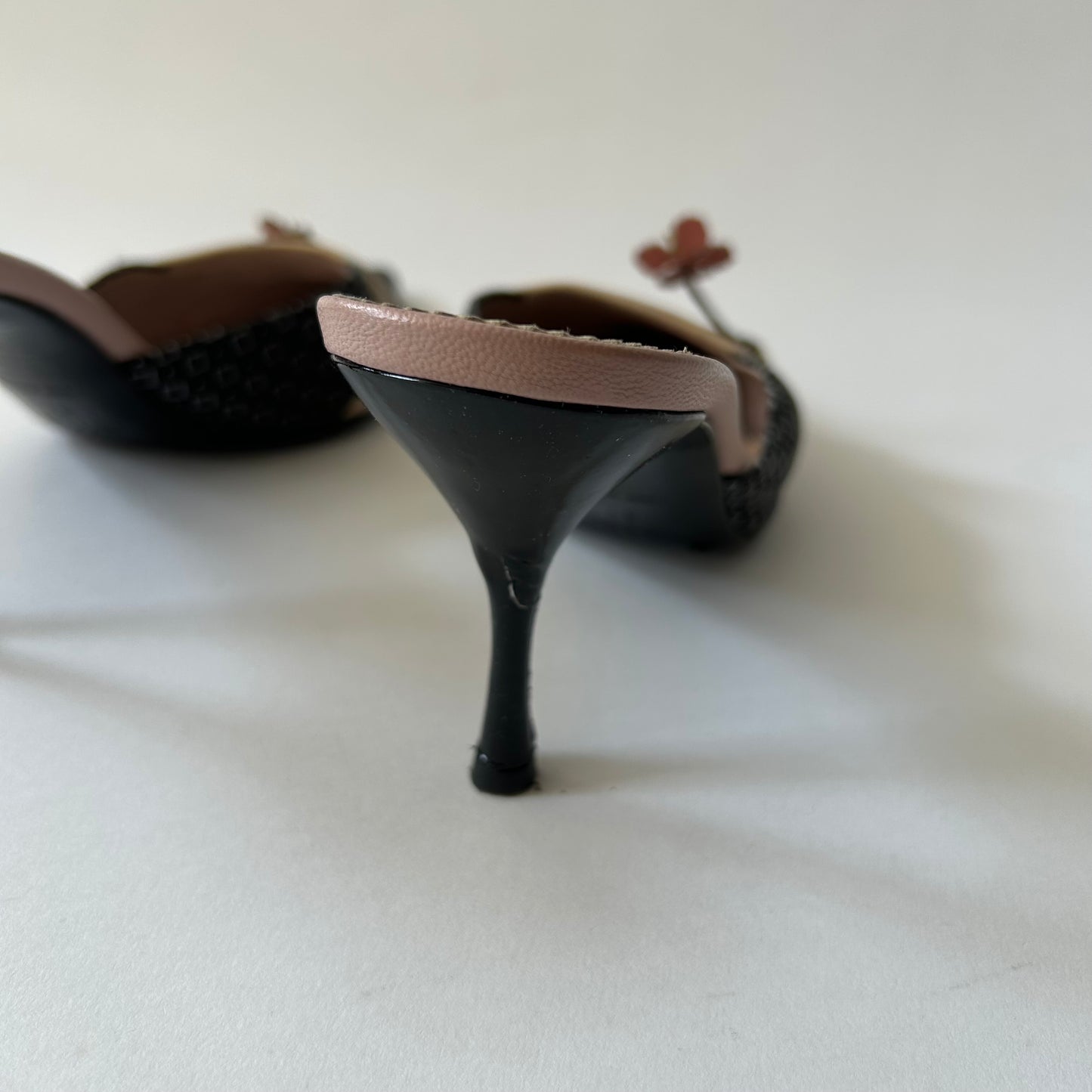 PRADA VINTAGE KIMONO EMBELLISHED MULES