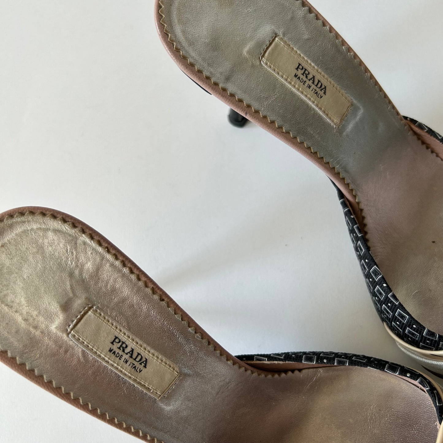 PRADA VINTAGE KIMONO EMBELLISHED MULES