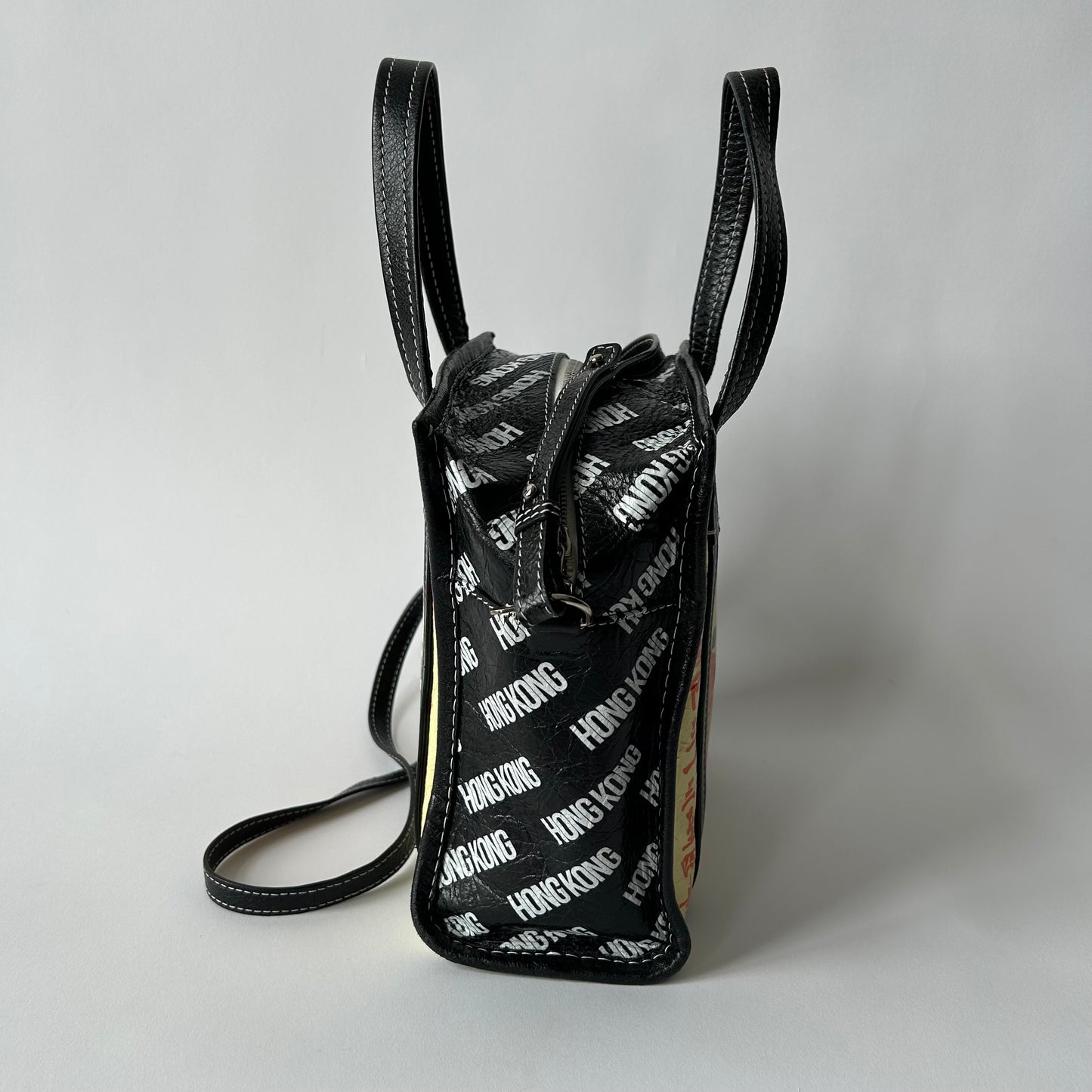 BALENCIAGA HONG KONG BAZAR LEATHER SHOPPER TOTE XS