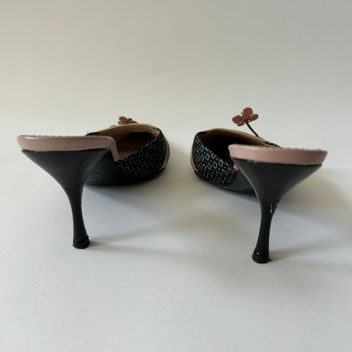 PRADA VINTAGE KIMONO EMBELLISHED MULES