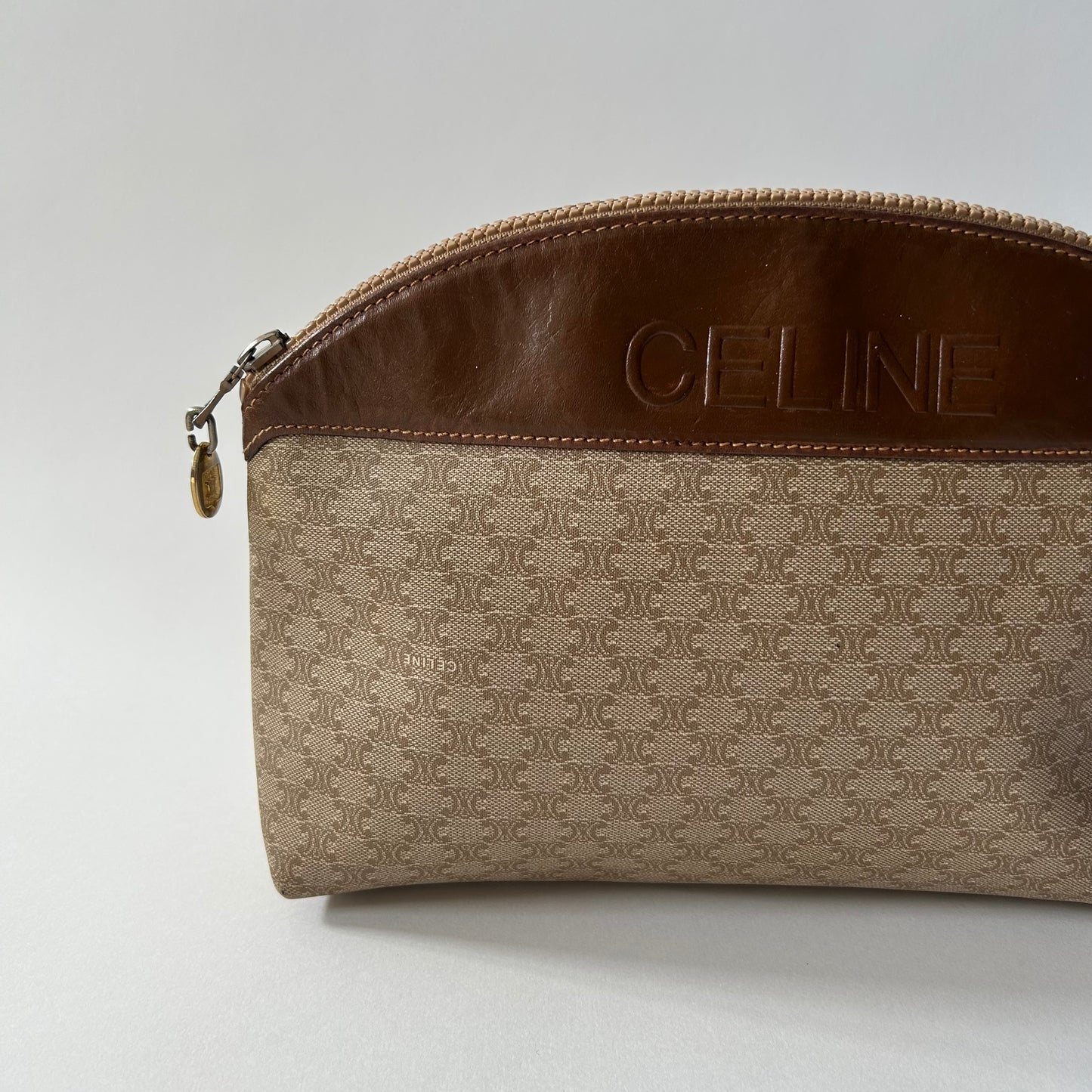 VINTAGE CELINE MACADAM PVC LEATHER POUCH