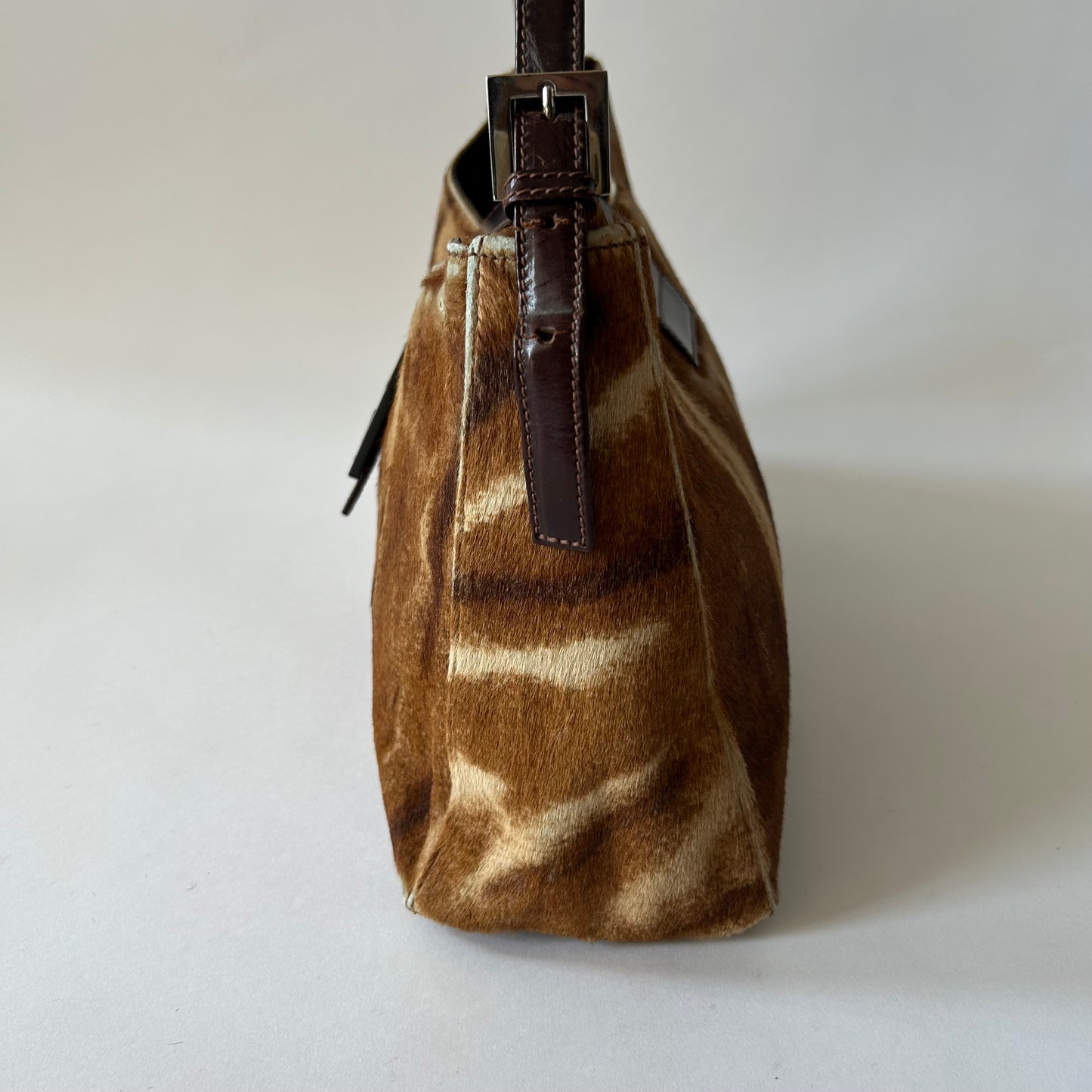 FENDI PONY HAIR BAGUETTE FLAP BAG