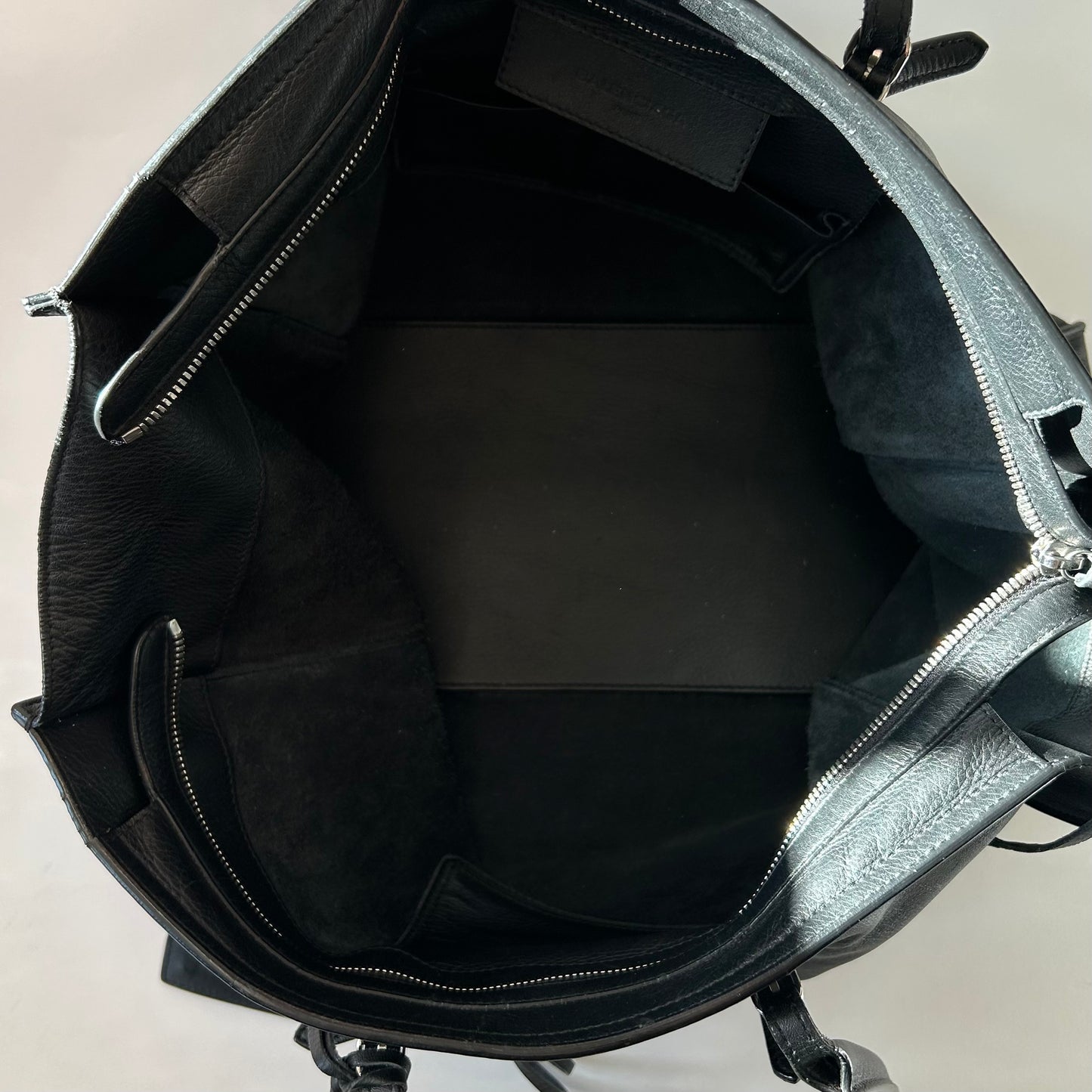 BALENCIAGA LARGE BLACK LEATHER PAPIER A4 TOTE BAG