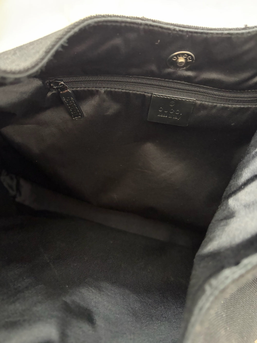 Gucci Tom Ford Black Canvas Metal Strap Handbag