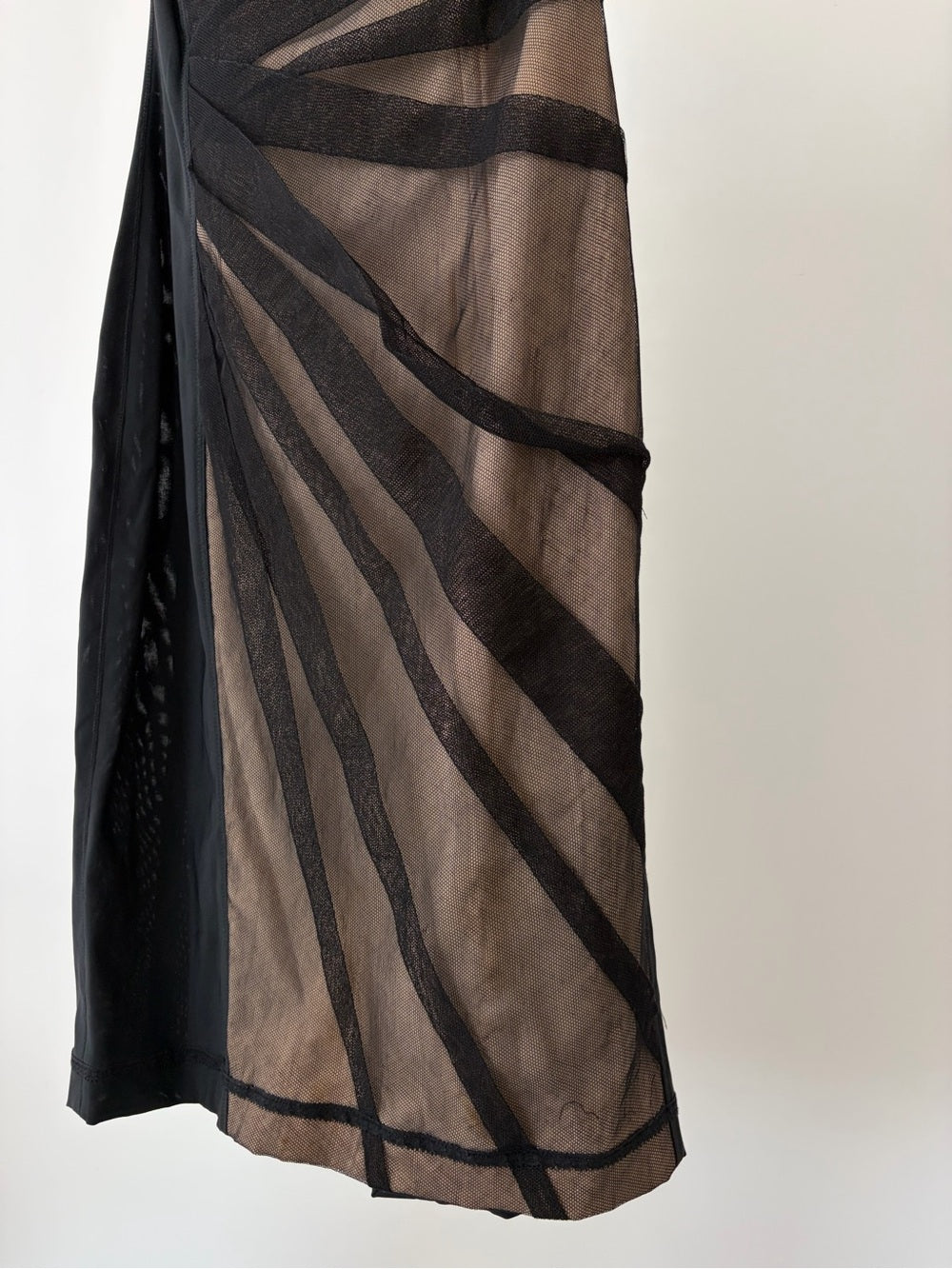 Dolce & Gabbana Vintage 2000's Black Sheer Strapless Mesh Bodycon Dress size S