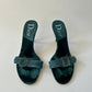 VINTAGE CHRISTIAN DIOR BLUE VELVELT EMBELLISHED HEELS
