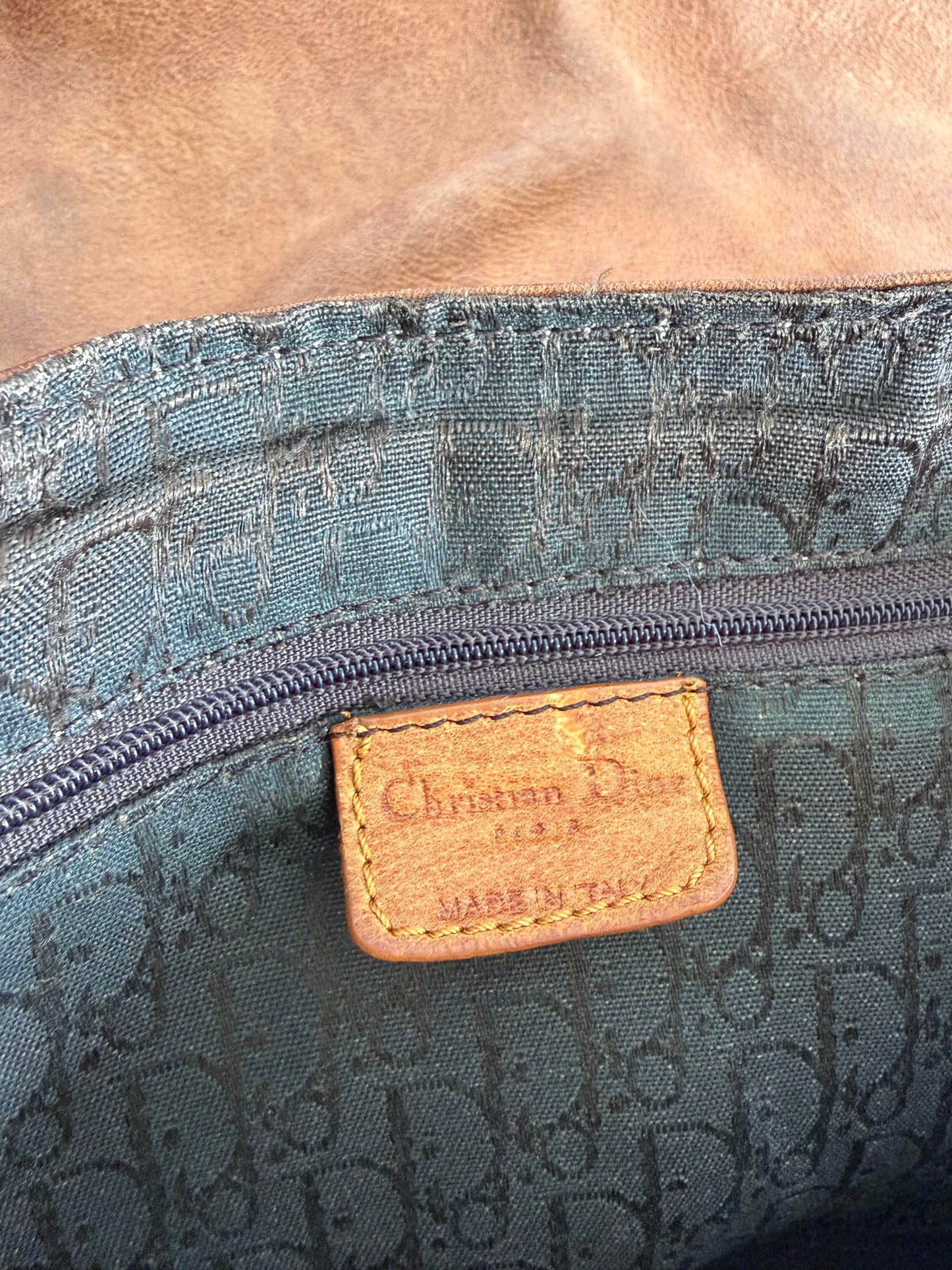 VINTAGE CHRISTIAN DIOR GAUCHO BROWN SADDLE BAG
