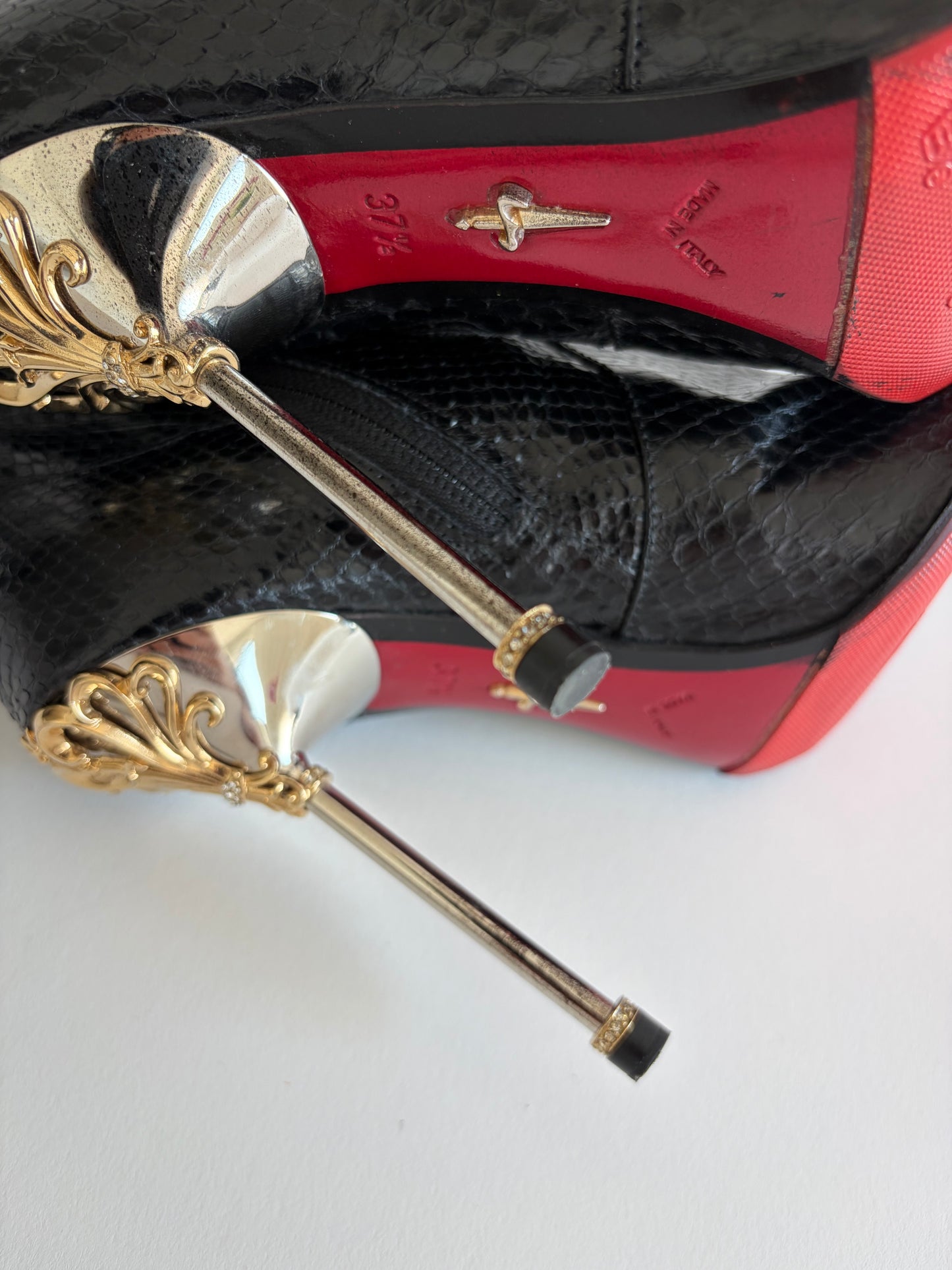 RARE CESARE PACIOTTI PYTHON BLACK HIGH BOOTS
