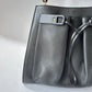 GUCCI BAMBOO FRONT POCKET BLACK LEATHER TOTE BAG