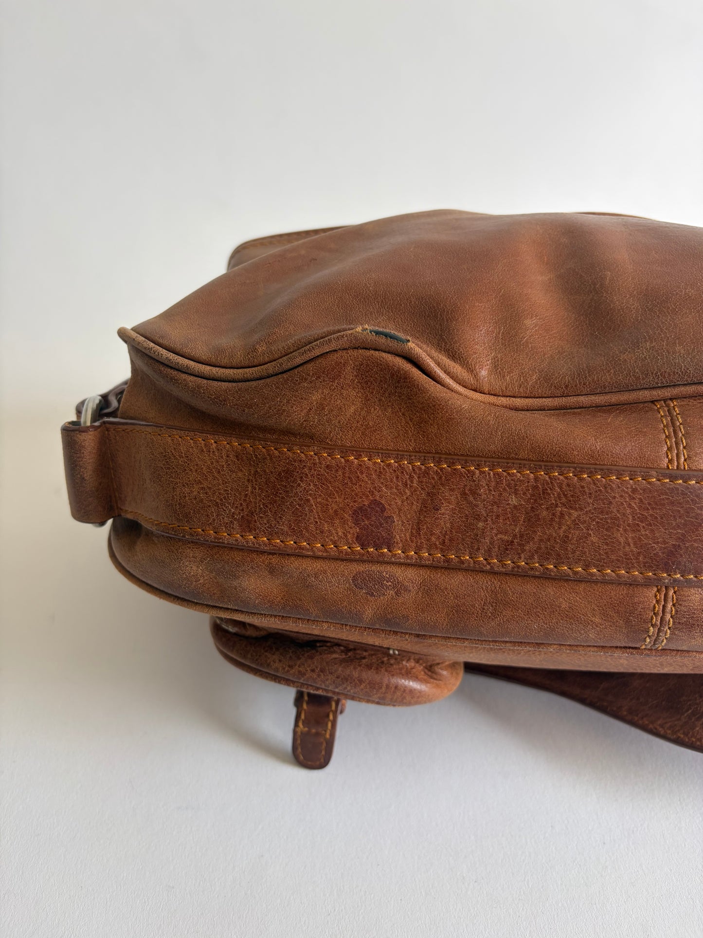 VINTAGE CHRISTIAN DIOR GAUCHO BROWN SADDLE BAG