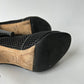 CHANEL SS 2011 CC OPEN TOE MESH SANDALS BLACK SIZE 39.5