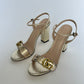 GUCCI MARMONT GOLD METALLIC HEEL SANDALS SIZE 40 (BRAND NEW)