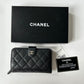 CHANEL QUILTED CC CAVIAR L-ZIP LEATHER WALLET