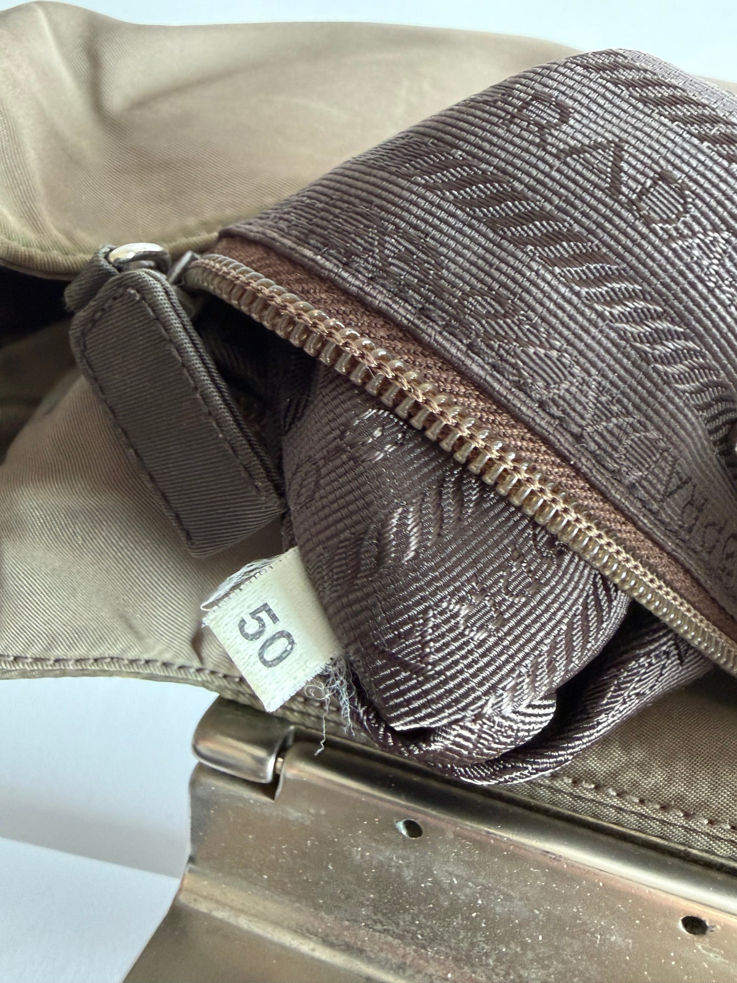 VINTAGE PRADA TAUPE SHOULDER BAG