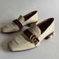 GUCCI PEYTON LEATHER PEARL HEELS MARMONT GG LOAFERS