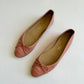 CHANEL PINK PATENT LEATHER BALLET FLATS CC INTERLOCKING SIZE 38