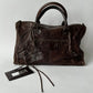 BALENCIAGA WORK CITY TRAVEL BROWN LARGE LEATHER BAG