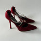 CHRISTIAN DIOR VINTAGE BURGUNDY PEARL PUMP