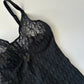 VINTAGE 80'S CHRISTIAN DIOR MESH MONOGRAM BLACK BODY SUIT