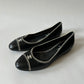 CHANEL CC CAP TOE CLASSIC BALLET FLATS