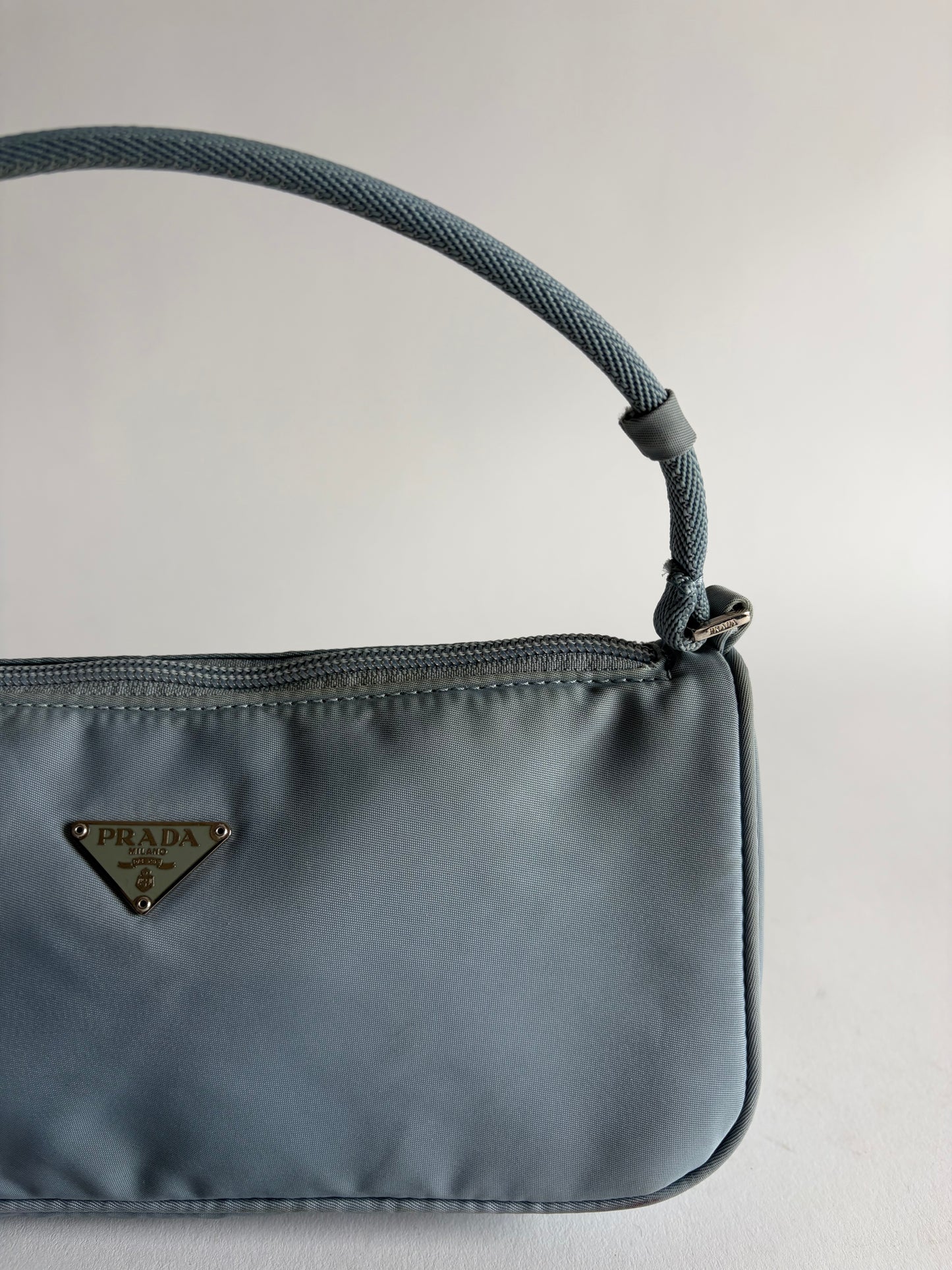 PRADA BABY BLUE NYLON POCHETTE