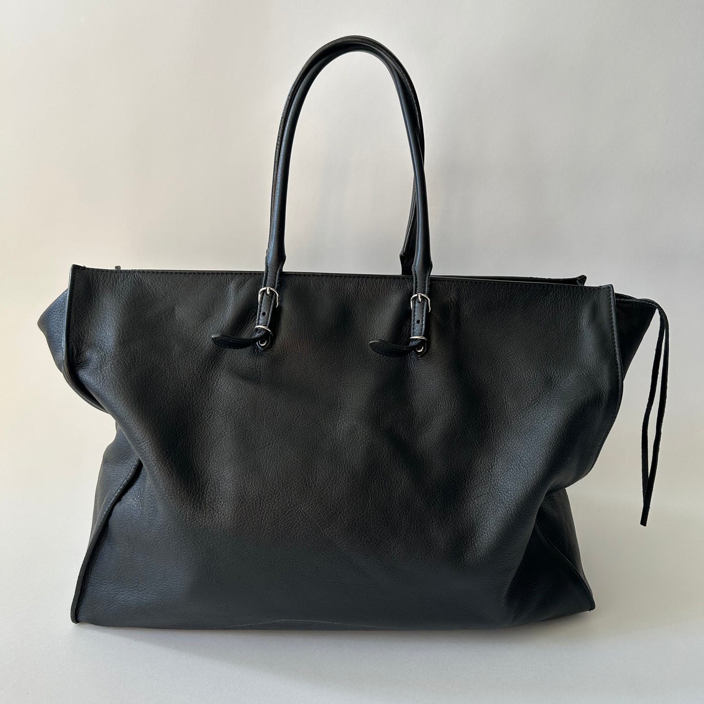 BALENCIAGA LARGE BLACK LEATHER PAPIER A4 TOTE BAG