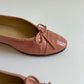 CHANEL PINK PATENT LEATHER BALLET FLATS CC INTERLOCKING SIZE 38