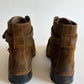 VINTAGE CHANEL SUEDE BROWN COMBAT BOOTS