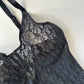 VINTAGE 80'S CHRISTIAN DIOR MESH MONOGRAM BLACK BODY SUIT