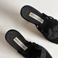 MANOLO BLAHNIK VELOUR AND LACE MULES