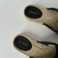 GUCCI NAPPA MATELASSE GG MARMONT BLACK MULES ESPADRILLES SIZE 37.5