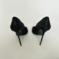 SAINT LAURENT ZOE BLACK GLITTER HIGH HEELS PUMPS SIZE 38.5