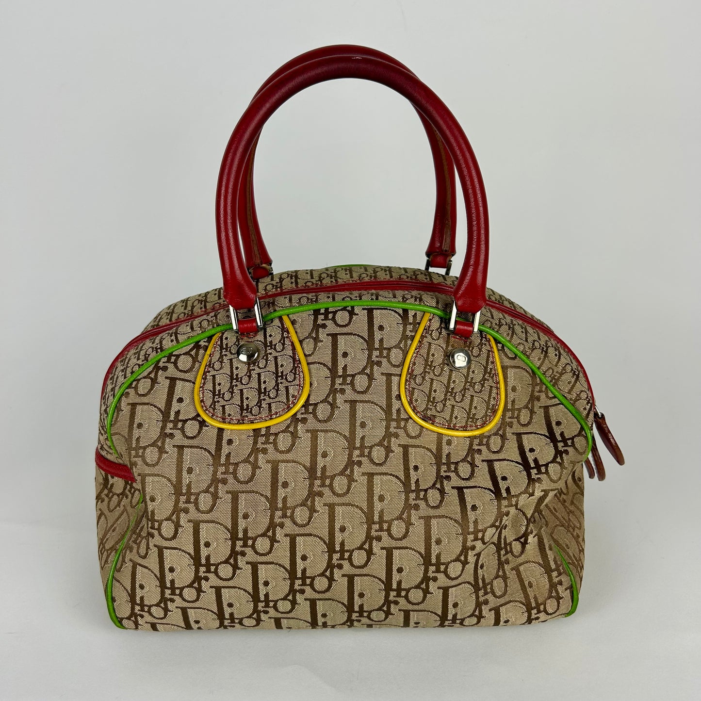 VINTAGE CHRISTIAN DIOR 2004 RASTA PRINT BOWLING BAG