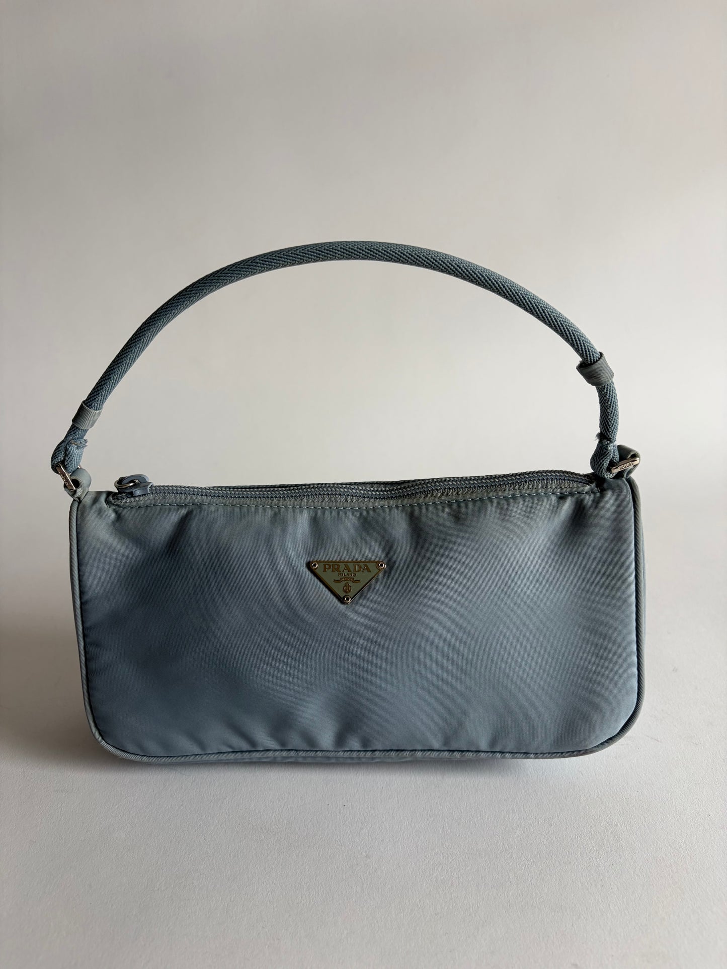 PRADA BABY BLUE NYLON POCHETTE