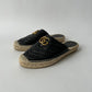 GUCCI NAPPA MATELASSE GG MARMONT BLACK MULES ESPADRILLES SIZE 37.5