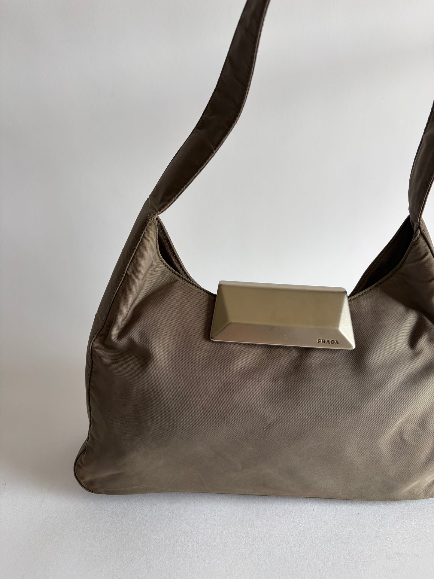 VINTAGE PRADA TAUPE SHOULDER BAG