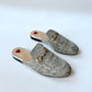 GUCCI PRINCETOWN HORSEBIT-DETAILED GLITTER LEATHER SLIPPERS SIZE 37