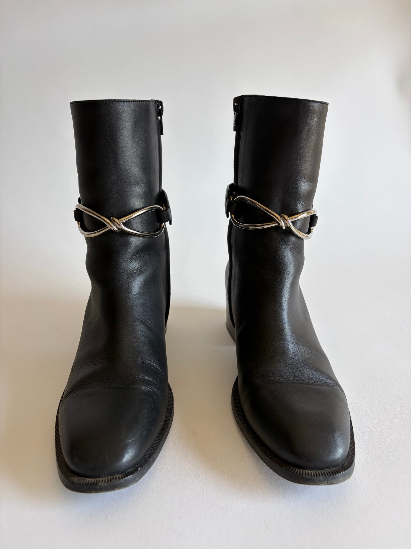 BALENCIAGA LEATHER BIKER MOTO BOOTS