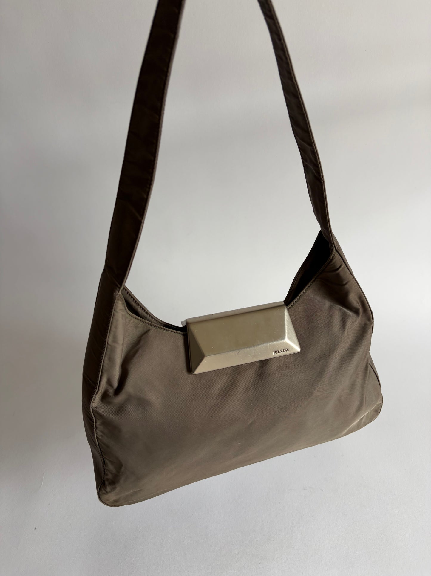 VINTAGE PRADA TAUPE SHOULDER BAG
