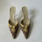 GUCCI VINTAGE MONOGRAM POINTED TOE SIZE MULE 8.5